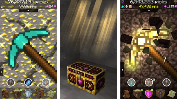 Gameplay screenshot from pickcrafter idle craft game for Android