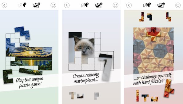 Gameplay screenshot from pictominoes jigsaw puzzles for Android