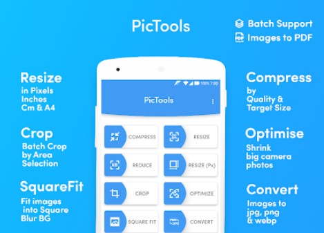 Gameplay screenshot from pictools batch crop resize compress crop multiple for Android
