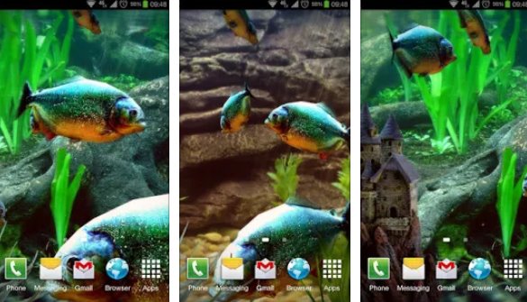 Gameplay screenshot from piranha aquarium 3d dlwp for Android