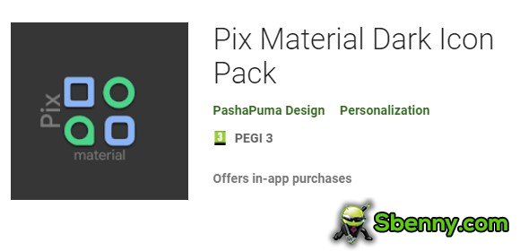 Pix materiał ciemny pakiet ikon