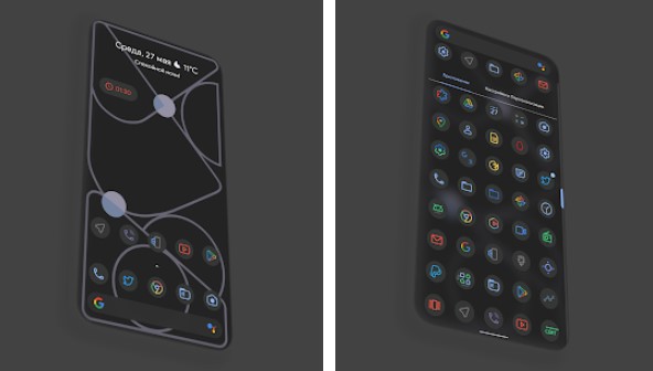 Gameplay screenshot from pix material dark icon pack for Android