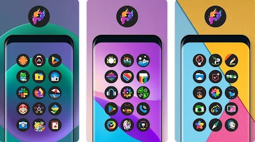Gameplay screenshot from pix up dark material icon pack for Android