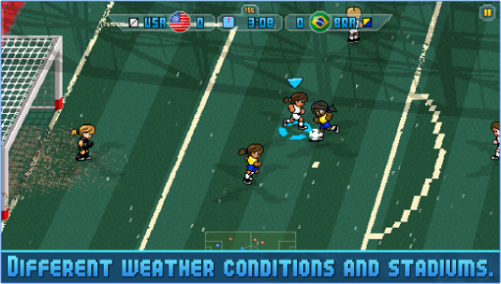 Gameplay screenshot from pixel cup soccer 16 for Android