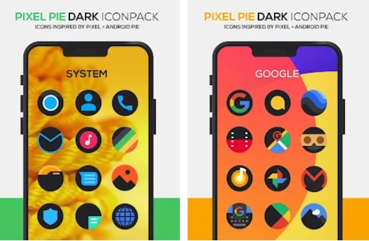 pack d'icônes pixel sombre MOD APK Android