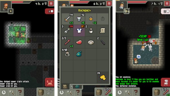 Gameplay screenshot from pixel dungeon for Android