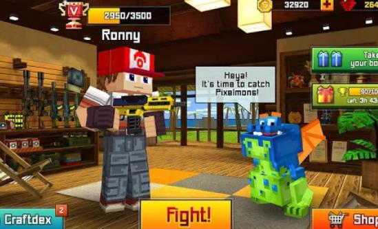Gameplay screenshot from pixelmon shooting online go for Android