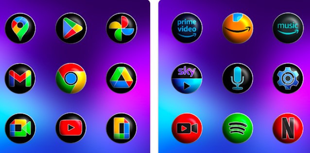 Gameplay screenshot from pixly fluo 3d icon pack for Android