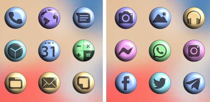 Gameplay screenshot from pixly material 3d icon pack for Android