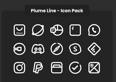 plume line icon pack MOD APK Android
