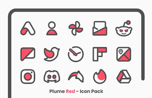 pacchetto di icone rosso pennacchio MOD APK Android