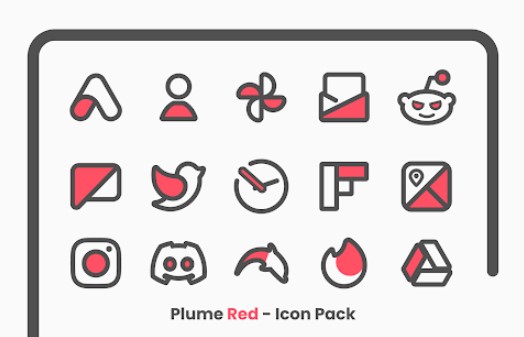 Gameplay screenshot from plume red icon pack for Android