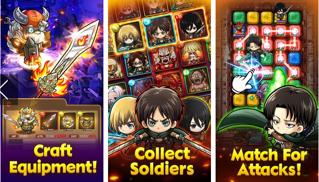 Gameplay screenshot from pmq attack on titan collab for Android
