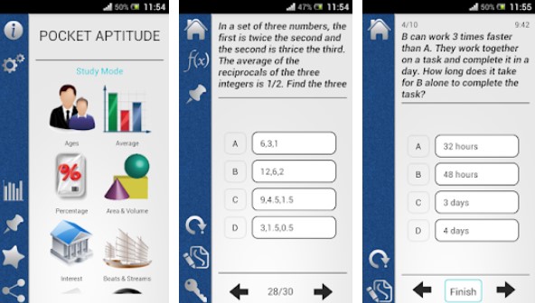 Gameplay screenshot from pocket aptitude pro for Android