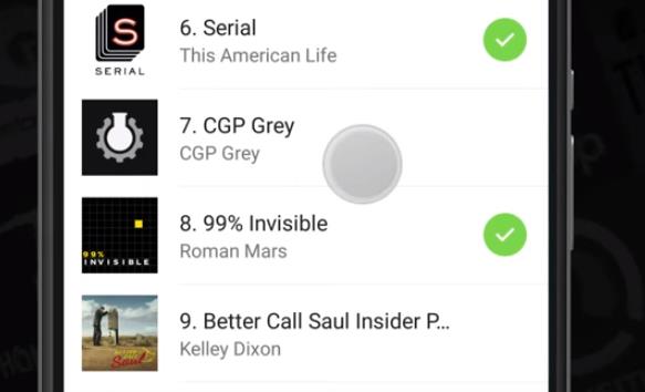 Gameplay screenshot from pocket casts for Android