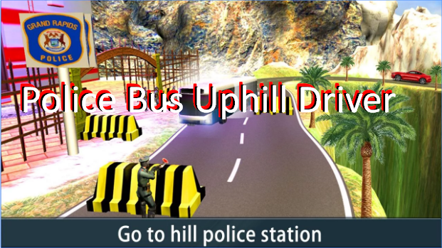 Polizei-Bus bergauf Fahrer