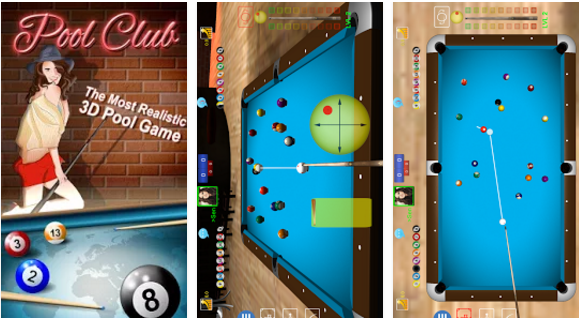 Gameplay screenshot from pool club 3d online billiards for Android
