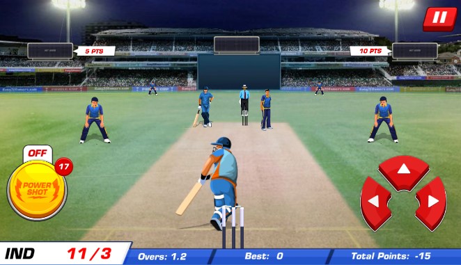 Gameplay screenshot from power cricket t20 cup 2018 for Android