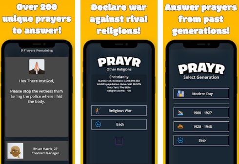 Gameplay screenshot from prayr god simulator for Android