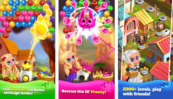 Gameplay screenshot from princess pop bubble shooter for Android