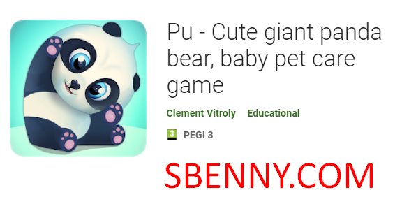 pu cute gigante panda bear baby gioco di cura degli animali domestici