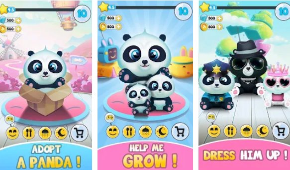 Gameplay screenshot from pu cute giant panda bear baby pet care game for Android