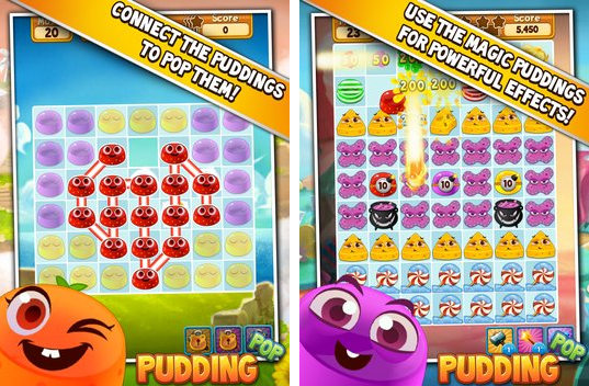 Gameplay screenshot from pudding pop connect and splash for Android