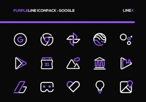 pack d'icônes purpleline linex édition violette MOD APK Android