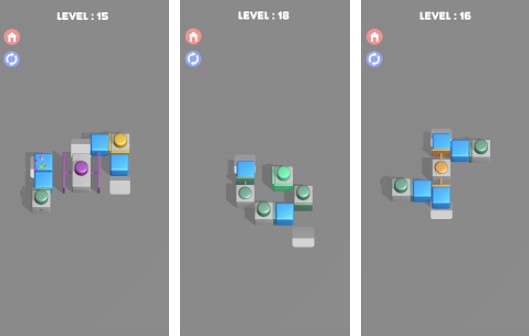 Gameplay screenshot from push them all 3d smart block puzzle game for Android