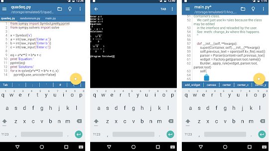 Gameplay screenshot from pydroid pro ide for python 2 for Android