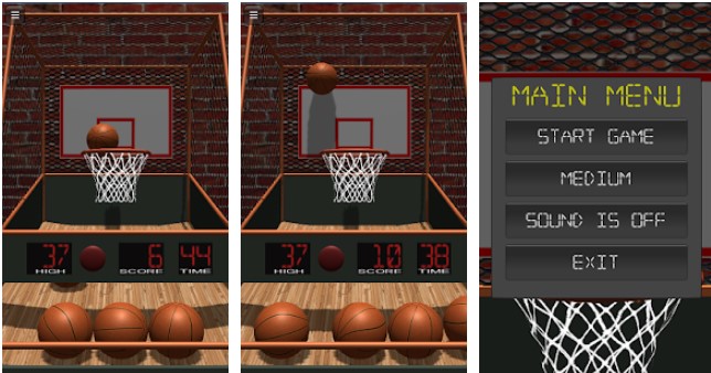 Gameplay screenshot from quick hoops basketball pro for Android