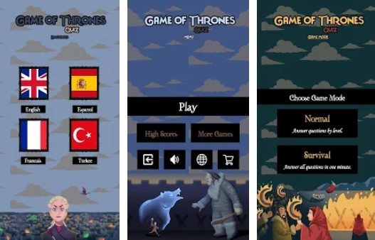 Gameplay screenshot from quiz for game of thrones for Android