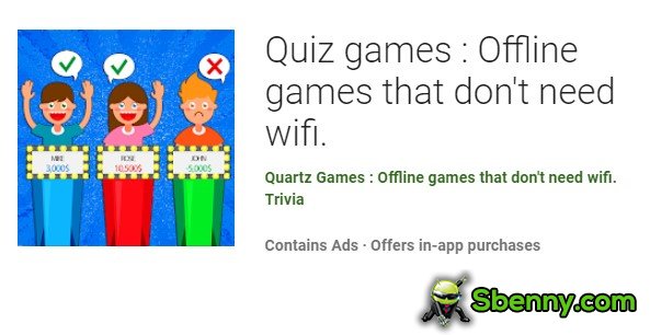 jeux de quiz jeux hors ligne qui n'ont pas besoin de wifi