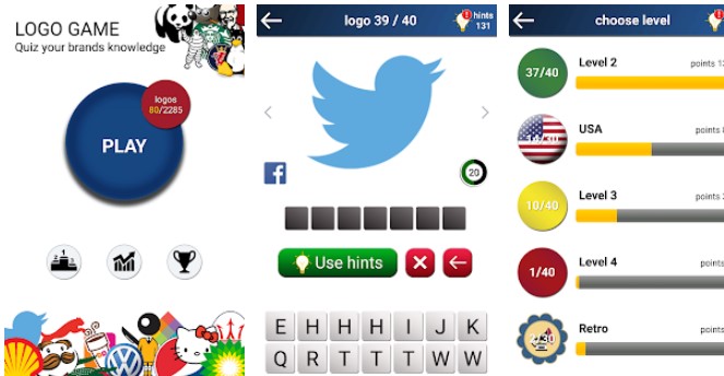 Gameplay screenshot from quiz logo game for Android