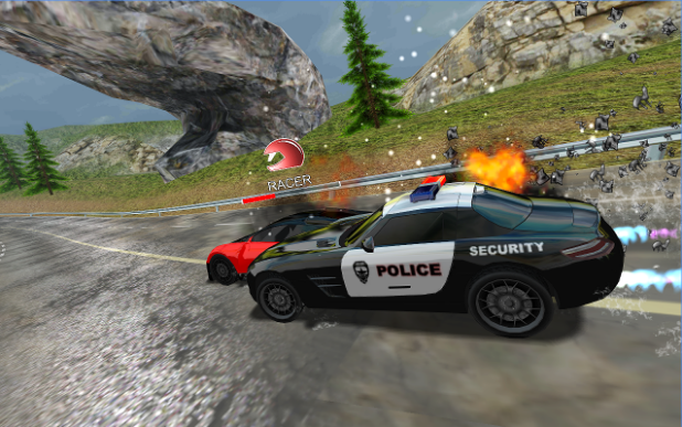 Gameplay screenshot from racers vs cops multiplayer for Android