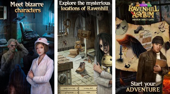 Gameplay screenshot from ravenhill asylum hidden object game for Android