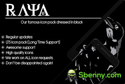 raya black icon pack