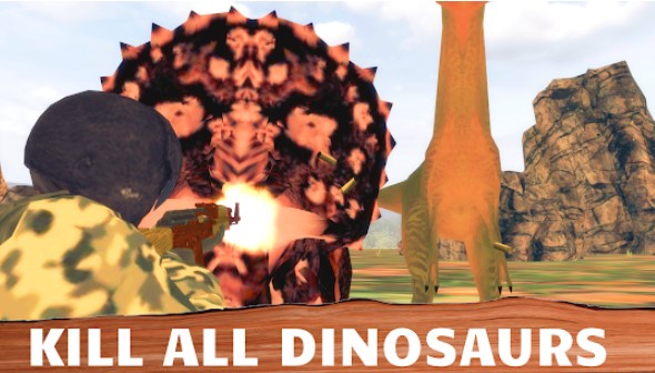 Gameplay screenshot from real dino hunter deadly dinosaur hunting games for Android