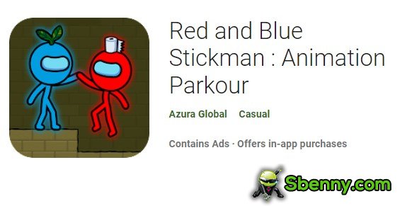 parkour di animazione stickman rosso e blu