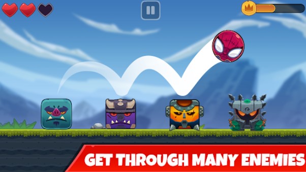 Gameplay screenshot from red bounce ball jumping and roller ball adventure for Android