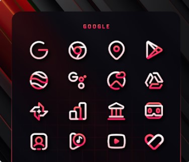 paquete de iconos de línea roja MOD APK Android