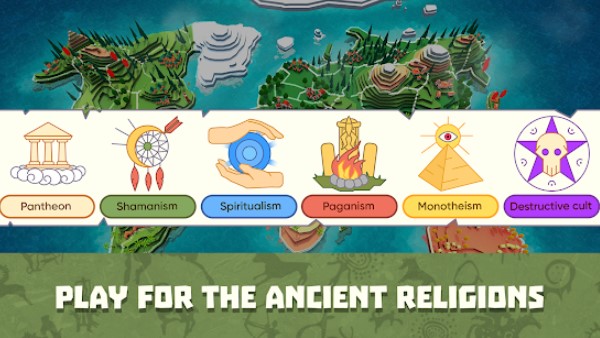 Gameplay screenshot from religion inc god simulator and sandbox world create for Android