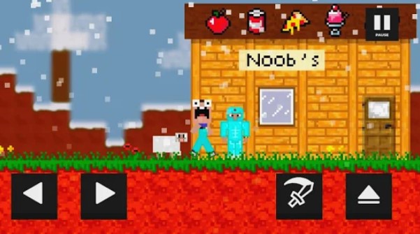 Gameplay screenshot from remastered noob vs pro vs hacker vs god for Android