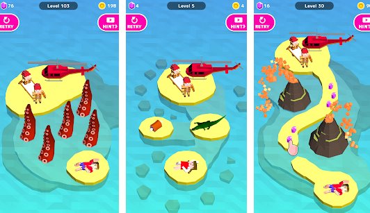 Gameplay screenshot from rescue road crazy rescue play for Android
