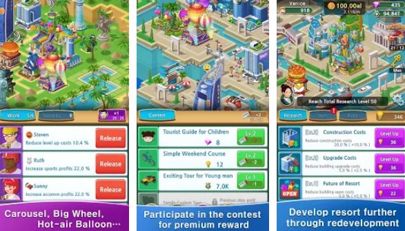 Gameplay screenshot from resort story idle tycoon vip for Android