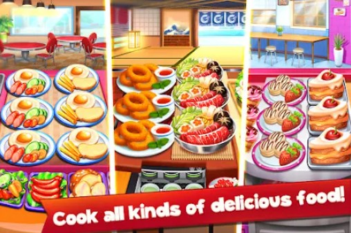 Gameplay screenshot from restaurant cooking crazy chef and home design for Android