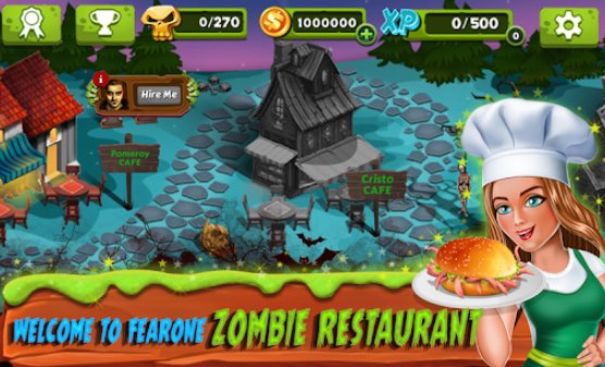 Gameplay screenshot from restaurant mania zombie kitchen for Android