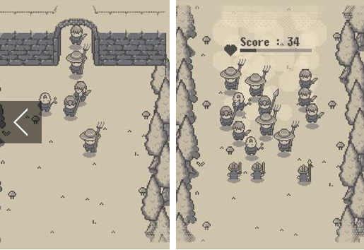 Gameplay screenshot from retro knights 2048 for Android