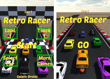 Gameplay screenshot from retro racer pro for Android