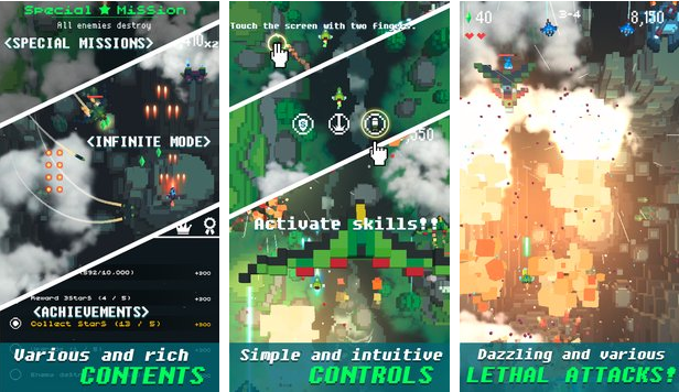 Gameplay screenshot from retro shooting for Android